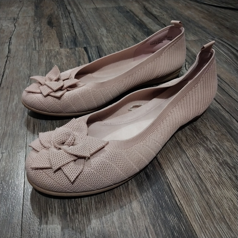 CL by Laundry Slip On Flats Women 11 Pink Round Toe Ballet Flats Mary Jane Shoes